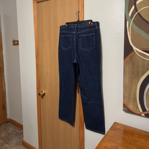 Lands' End Size 16 Dark Wash Straight Leg High Rise Jeans w/30" Inseam - EUC - Picture 2 of 6